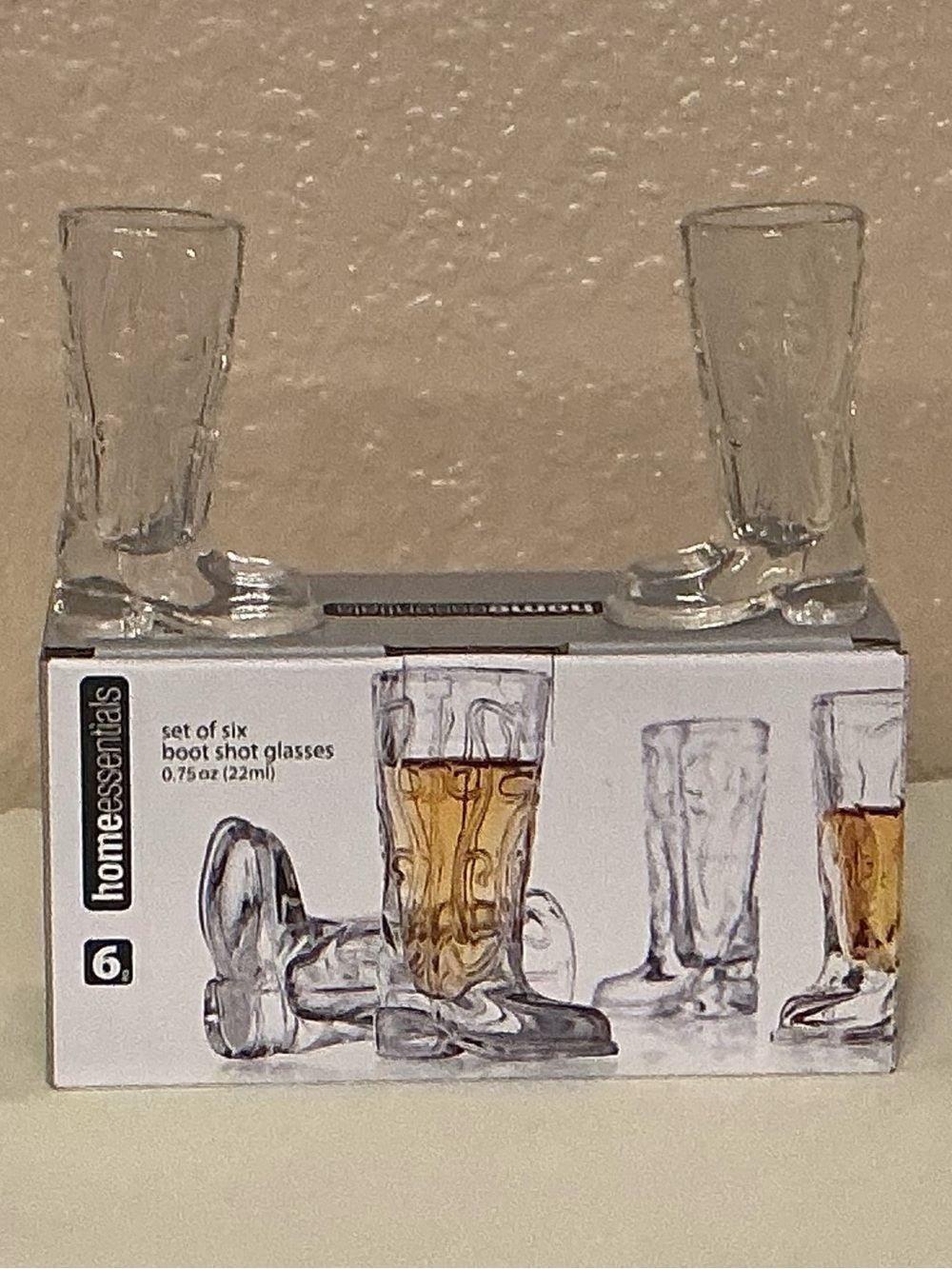 Home Essentials Clear Boot-Shaped Shot Glasses - Set of 6
